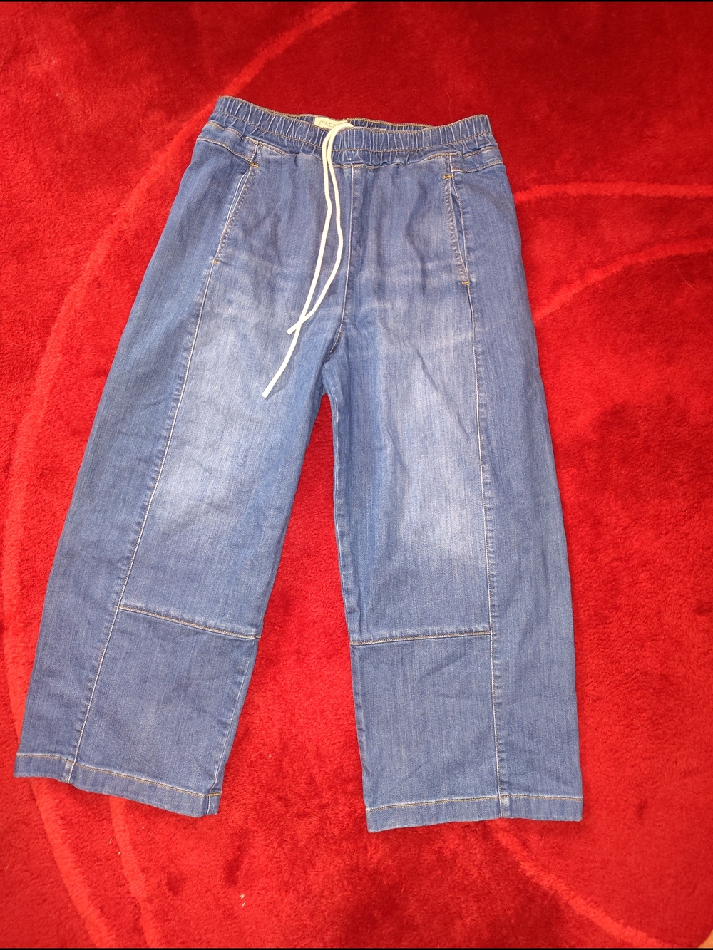 Pilcro Blue Drawstring Jeans - Wide Leg Sz M - Picture 1 of 6